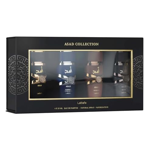 Lattafa Asad 4-Piece Men's Fragrance Gift Set (25ml each)