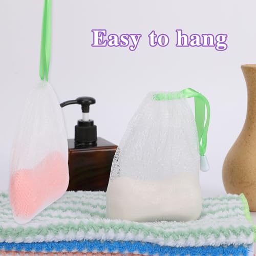 20 PCS Exfoliating Mesh Soap Bags with Drawstring - 4.7 x 3.5"