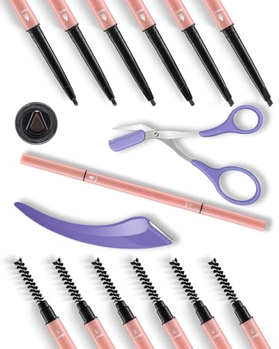 Waterproof Micro Eyebrow Pencils - 12-Piece Set with 3D Tip & Brow Razor