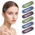 GOOWEAYY Small Flat Hair Clips for Women - 6 Pack in Army Green, Dark Purple, Blue