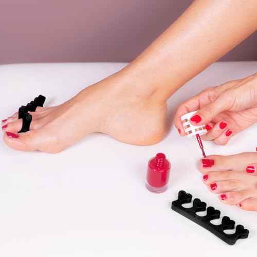 Toe Separators Set - 52 Pieces Premium Pedicure Tool, Spa Party Salon Polishing Separator (Black)