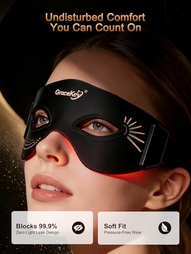 Gracekey Rechargeable Red Light Therapy Eye Mask - 3 Color Modes