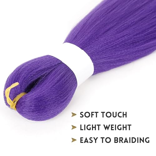 Purple Braiding Hair Extensions 26 Inch Pre-Stretched 2 Pack