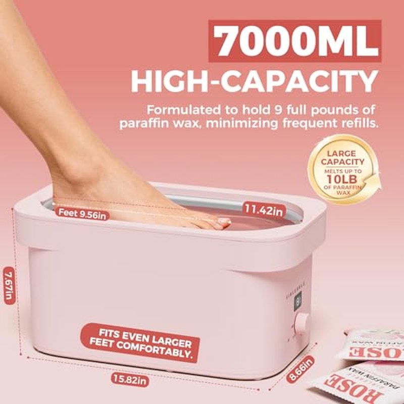 Paraffin Wax Machine 7000ml with Rose Wax Refills for Hands & Feet