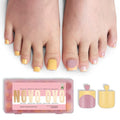 Pre-Designed Toe Nail Tips Set with French & Color Shades for DIY Pedicure