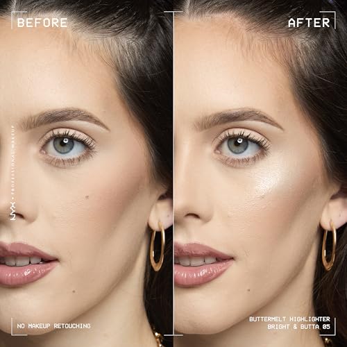 NYX Buttermelt Highlighter Powder - Light Champagne, 12H Wear