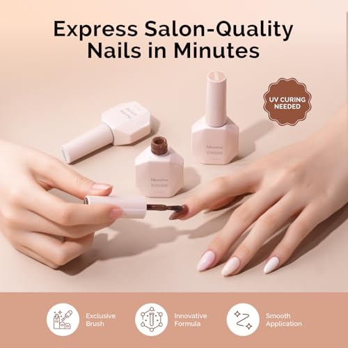 MelodySusie Mocha Vibes Gel Nail Polish Set - 6 Neutral Colors for Manicure & Nail Art