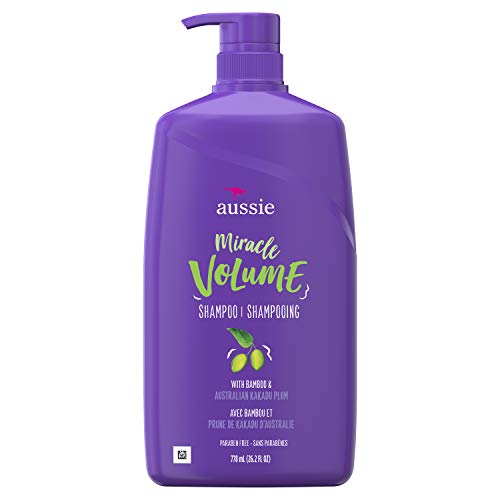 Aussie Miracle Volume with Plum & Bamboo, Paraben Free Shampoo, 26.2 fl oz