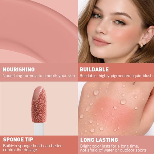 FV Liquid Blush Cream Cheek Tint - 12-Hour Wear, Buildable (Honey)