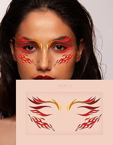 Flames Face Jewels Stick On Gems Halloween Costume