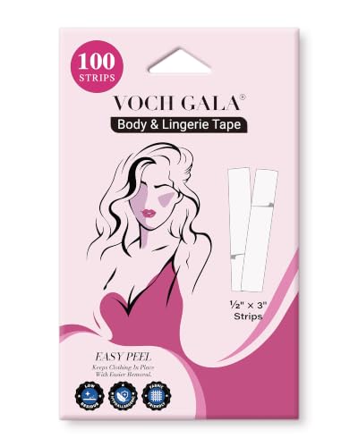 VOCH GALA Double Sided Tape for Clothes - 100 Pre-Cut Strips