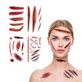 Halloween Body Face Scar Realistic Temporary Tattoos Sticker, Horror Realistic Fake Bloody Wound Stitch Scar Scab Waterproof Temporary Tattoo Sticker, Masquerade Prank Makeup Props