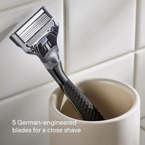 Harry's Charcoal Shaving Kit for Men - Razor Handle, 3 Refills & Gel