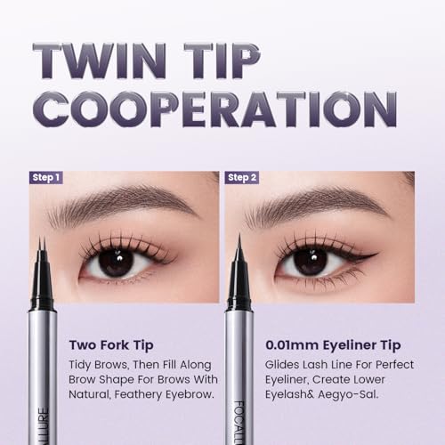 FOCALLURE Eyebrow Pen Micro Fork, Waterproof Brow Pencil
