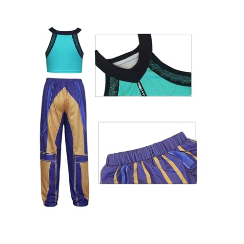 Children's Costume Outfit Set - Top, Pants, Wig & Accessories for Theme Parties