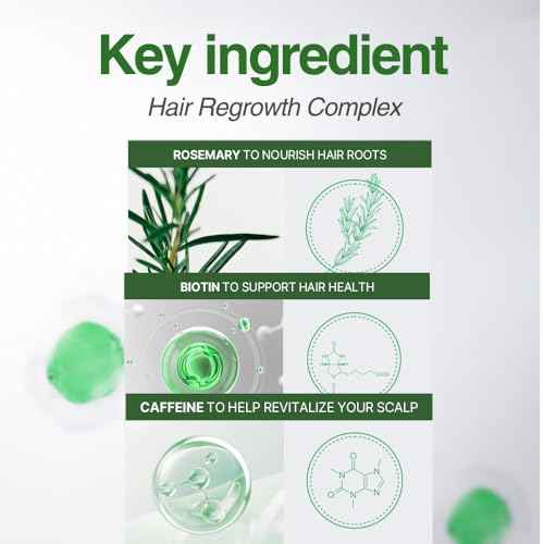 ROOTONIX Rosemary Scalp Tonic for Thinning Hair, Leave-In Treatment, K-Beauty Hair Growth Foam with Biotin, Caffeine (3.38oz /100 ml)