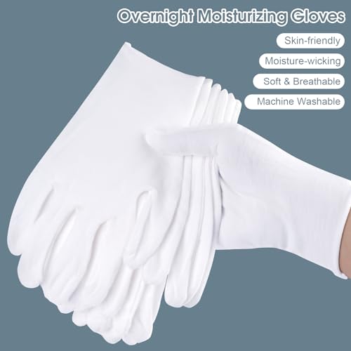 24 Pcs White Cotton Gloves for Dry Hands & Eczema