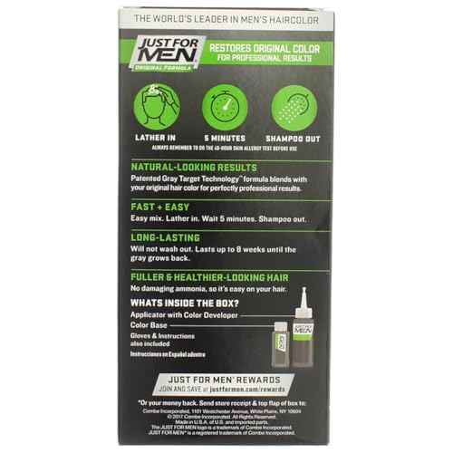 JUST FOR MEN Hair Color H-55 Real Black 1 Each (Pack of 5)