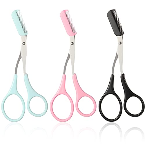 Eyebrow Trimmer Scissors with Comb - Stainless Steel