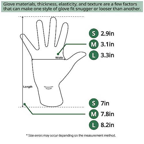 Youneedthat Nitrile Glove Liners for Eczema - 20-Count Safety Gloves with Non-Slip Grip, White, Food Prep