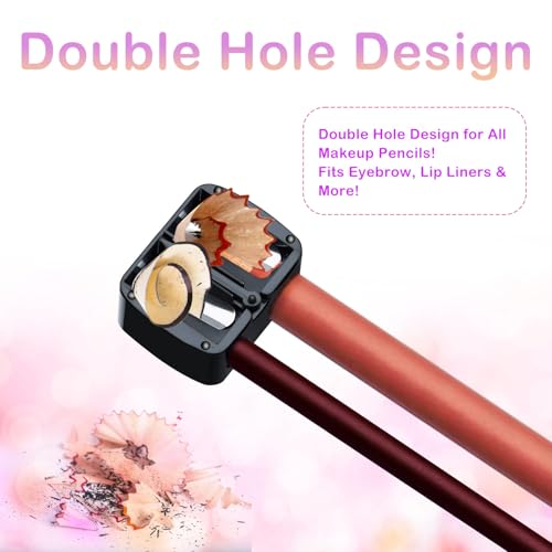 Dual Hole Cosmetic Pencil Sharpener 4-Pack for Eyeliner & Lip Liner