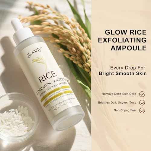 Peel Shot Glow White Rice Peeling Ampoule, Gentle Exfoliating Face and Body Scrub, Dead Skin Cell Remover, Rice Exfoliant Serum Cream Lightweight Hydrating Formula for All Skin Types - 80ML