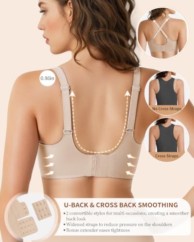 COMENOLE Jelly Bras for Women No Underwire Scalloped Wireless Push Up Bra