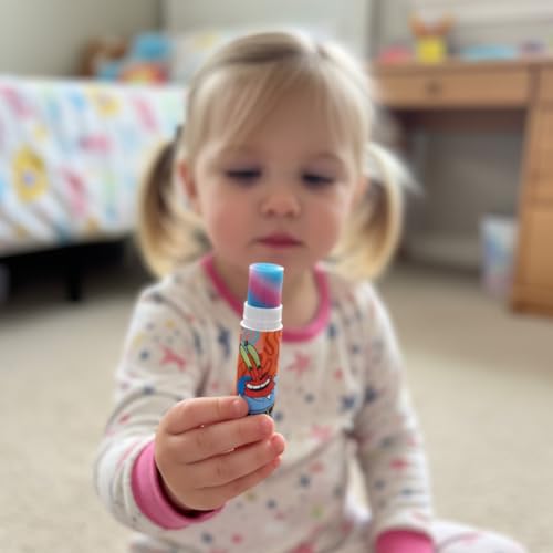Spongebob Squarepants 4PK Plant-Based, Fruity Scented Lip Balm, & 1 Tin, Colorful Hydrating Mosturizor Swirl Lip Balm Set for Kids, by Townley Girl
