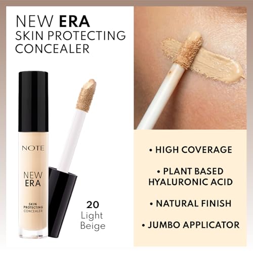NOTE New Era Skin Protecting Concealer - High Coverage Natural Finish Make Up - Under Eye Concealer Face Makeup and Skincare - 20-0.19 oz