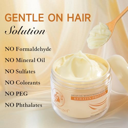 Collagen Hair Mask with Argan Oil - Deep Repair for Damaged Hair 10.15 oz
