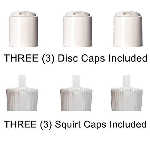 8oz HDPE Squeeze Bottles with Disc & Squirt Caps (3-Pack)