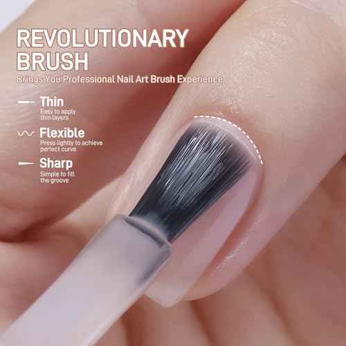 GAOY Gel Top Coat, Builder Gel and Base Coat Set, 6 Pcs 16ml Clear Glossy No Wipe Combination for Long Lasting UV Light Cure Nail Art DIY