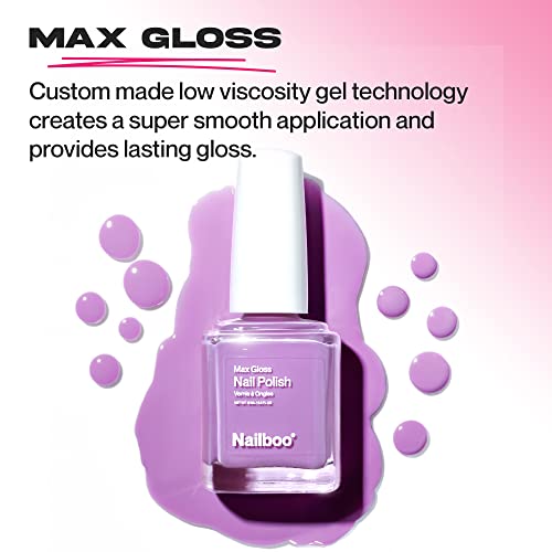 Nailboo PREMIER Max Gloss Nail Polish, (Cool Grey) Stormy Daze Nail Color, DIY Nails Salon Quality, Glossy Non-Gel Nail Polish, 0.5 oz.