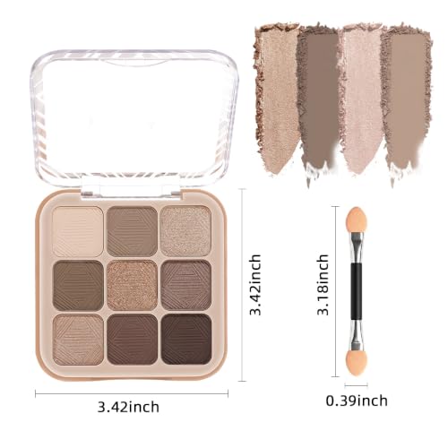 9-Color Neutral Eyeshadow Palette - Matte & Shimmer