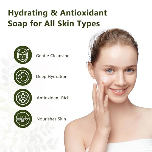 4 Pcs Herbal Soap Bar with Tea Tree Oil, Olive Oil & Organic Shea Butter - Natural Handmade Soap for Women & Men, Gentle Face, Body & Foot Cleanser for Dry, Itchy or Sensitive Skin, 3.53 oz