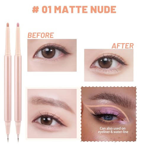 3-in-1 Dual-Ended Eye Makeup Pen Set - Highlighter, Eyeliner & Eyeshadow