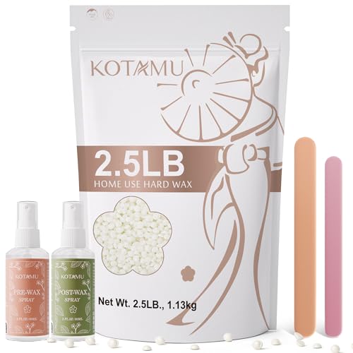 KOTAMU 40oz Unscented Hard Wax Beads for Full Body & Sensitive Areas, White