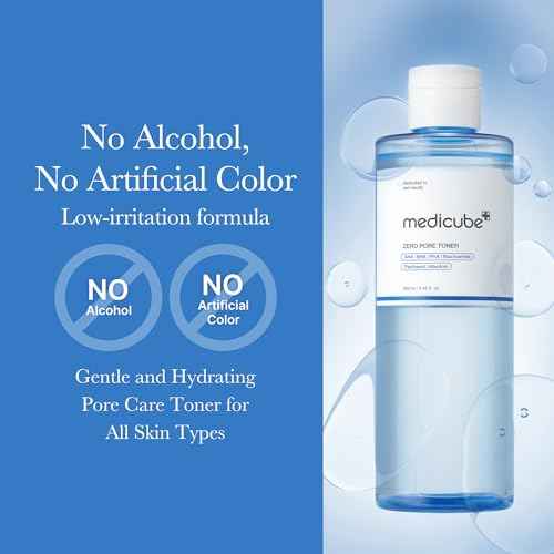 medicube Zero Pore Toner I Exfoliating & Hydrating Blue Bottle Water Toner with AHA, BHA, PHA, Niacinamide, and Panthenol | Korean Skin Care for Pores, Texture, and Moisture Care (8.45 fl. oz.)