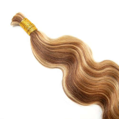 Y WIGS Body Wave Human Hair for Braiding 100g 18 Inch #27/30/613