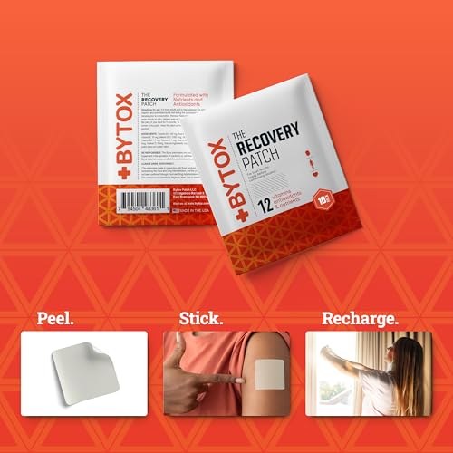Bytox Recovery Patches with 12 Active Ingredients | Vitamin Patch with Nutrients, Antioxidants, & Hydration Support for Active Lifestyles | Up to 24-Hour Action | Made in The USA (Pack of 10)