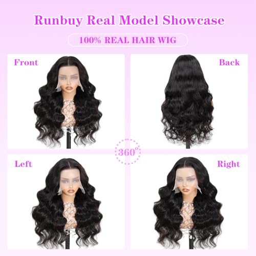 26 Inch Body Wave Human Hair Wig - 13x6 HD Lace Front, 220 Density