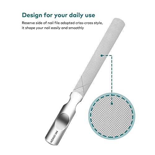Stainless Steel Nail File with Anti-Slip Handle and Leather Case, 3 pcs Nail Clippers Set Stainless Steel Nail Clippers & Slant EDG Toenail Clipper Cutter