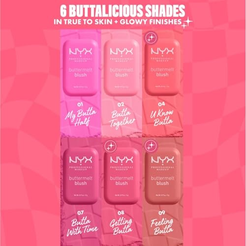 NYX Buttermelt Powder Blush - 12HR Wear, Vegan