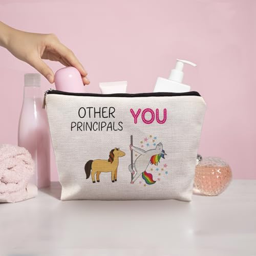 Principal Gifts for Women Canvas Makeup Bag, Best Principal Gifts Cosmetic Bag, Gifts for School Principals, Principal Appreciation Gifts, Other Principals and You