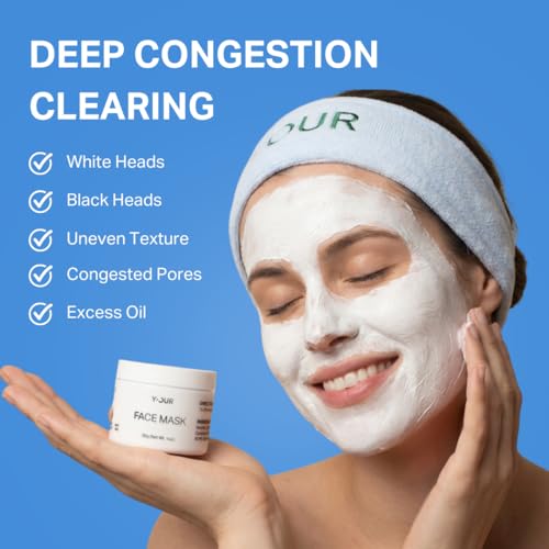 Y¡¯OUR Purifying Detox Face Mask: Blackhead, Whitehead & Pore Remover; Anti-Acne & Pimple Care; Cleansing & Exfoliating; With Salicylic Acid & Bentonite Clay. Gifts for Women