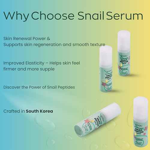 Revitalizing Snail Peptide Serum - Hydrating Serum with Snail Extract, Peptides, Niacinamide and Hyaluronic Acid, Improves Skin Texture and Tone - 50ml / 1.69fl oz - Made in Korea