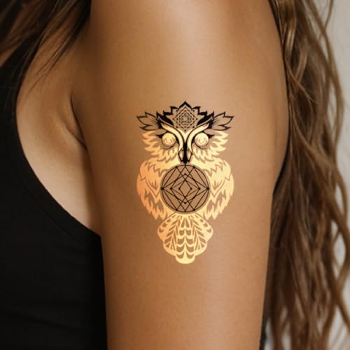 Gold Silver Metallic Temporary Tattoos - 10 Sheet Waterproof