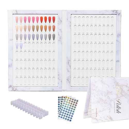 Acycoin2A 160 Nail Color Display Book Chart with 240 Nail Tips UV Gel Polish Color Card Board (A)