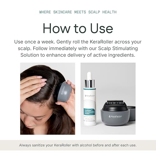 KeraFactor KeraRoller Scalp Microneedling Device - 1200 Stainless Steel Needles