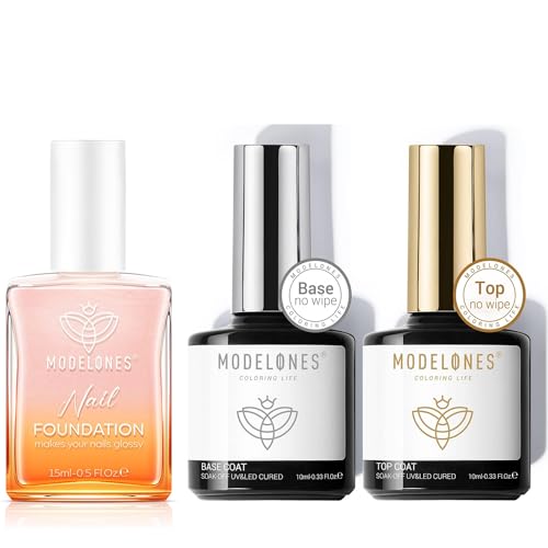 Nail Repair Kit with Concealer, Gel Top & Base Coat for Damaged Nails